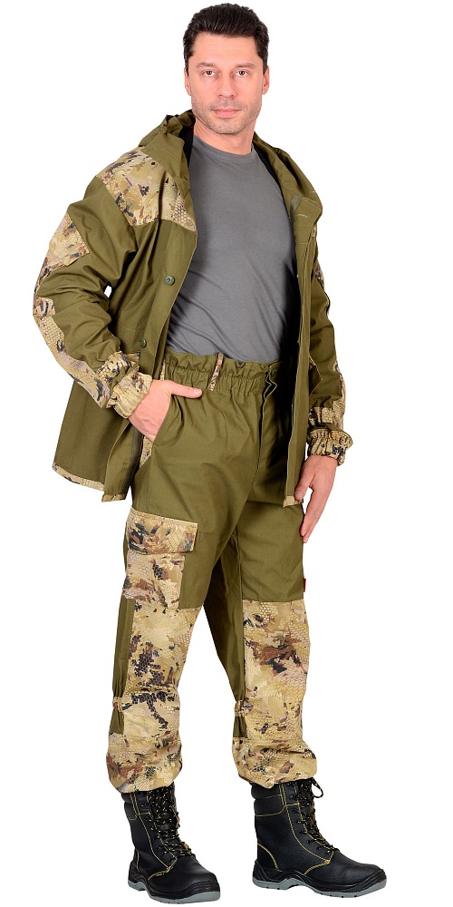 картинка Костюм ГОРКА куртка-брюки (п-но палаточн.+отделка тк.Кроун) КМФ Саванна