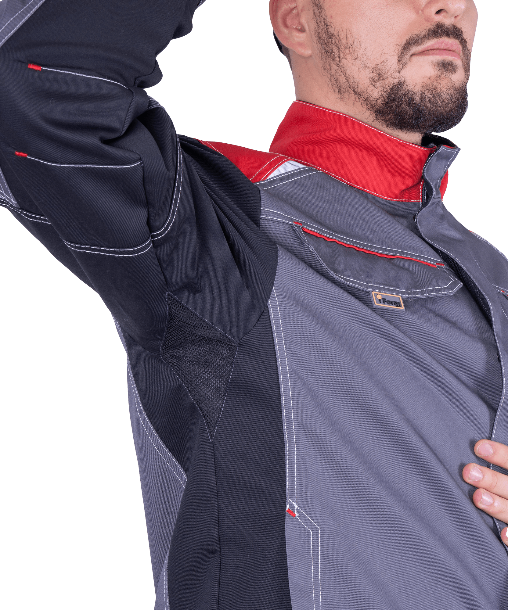 картинка Куртка ТУРБО SAFETY летняя, серый-чёрный-красный