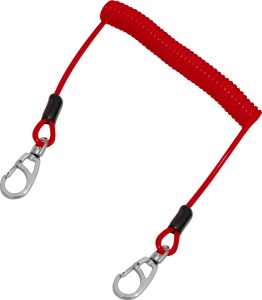 картинка Спиралевидный привязной шнур с двумя карабинами